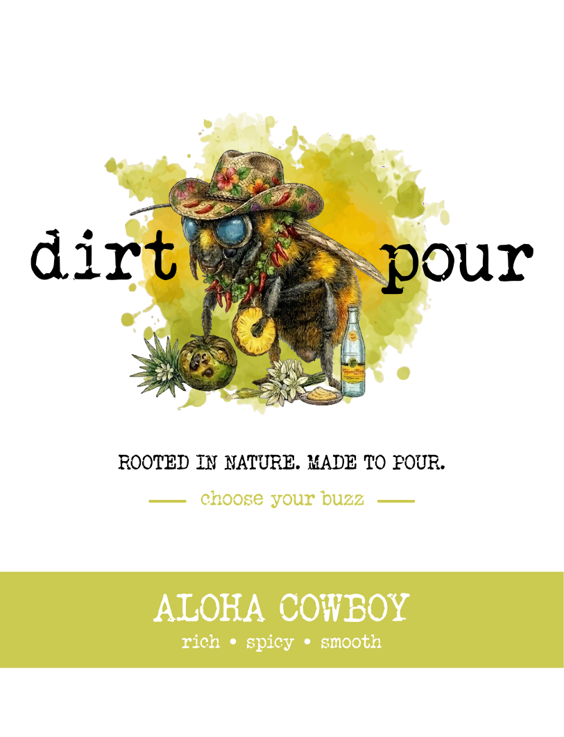Aloha Cowboy bottle label